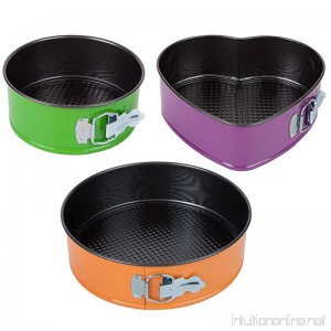 Trenton Gifts Set of 3 Springform Pans with 2 Round and 1 Heart Shaped - B071WCZ9TB